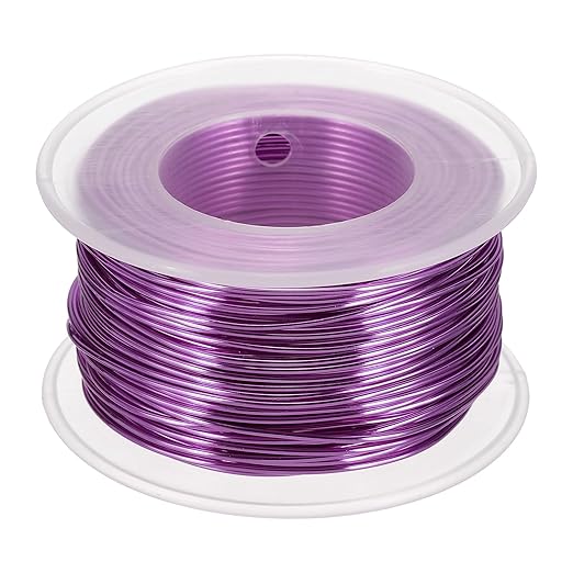 uxcell 18 Gauge / 1mm Anodized Aluminum Wire for Jewelry Craft Making, 102 Feet Bendable Flexible Wire for DIY Home Decor Gardening Sculpture, Purple