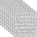 Outus 576 Pieces 8 Sheets Letters Stickers Self Adhesive Vinyl Letter Alphabet Number Stickers Mailbox Numbers Sticker, Decals for Classroom Decor, Sign, Door(White,1.5 Inch)