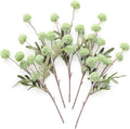 Floroom 5pcs Elf Green Faux Silk Mums Artificial Flowers, Bulk Fake Small Mini Chrysanthemums with Stems for DIY Sage Green Wedding Centerpieces Floral Arrangements Vase Fillers Home Decorations