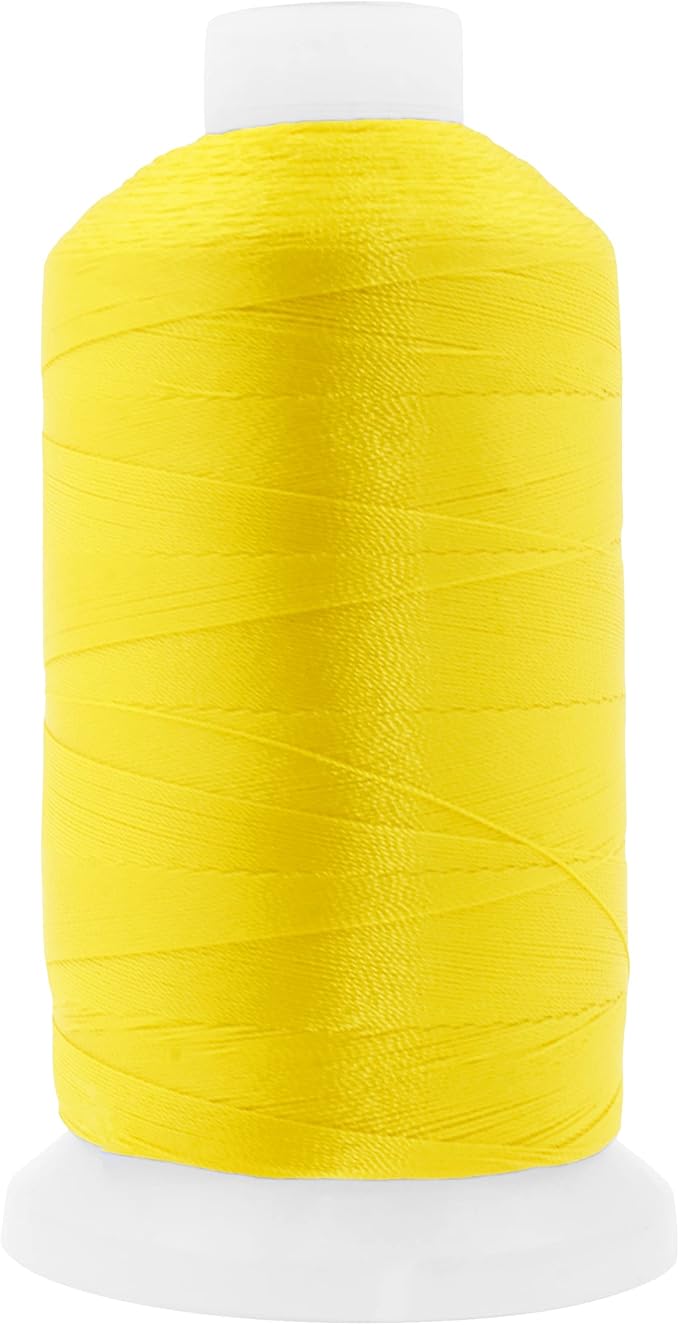 Mandala Crafts Yellow Heavy Duty Thread -1500 Yds Tex 90 Thread for Sewing Drapery Jeans Leather Hair - Bonded Polyester Thread Outdoor Marine Upholstery Threads
