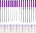 HONEYSEW 30 Pieces Sewing Machine Needles HAX1 130/705H Universal Regular Point Flat Shank Sewing Needle Compatible with Singer, Brother,Janome,Pfaff and Other Brand (Purple Size 14-30PCS)