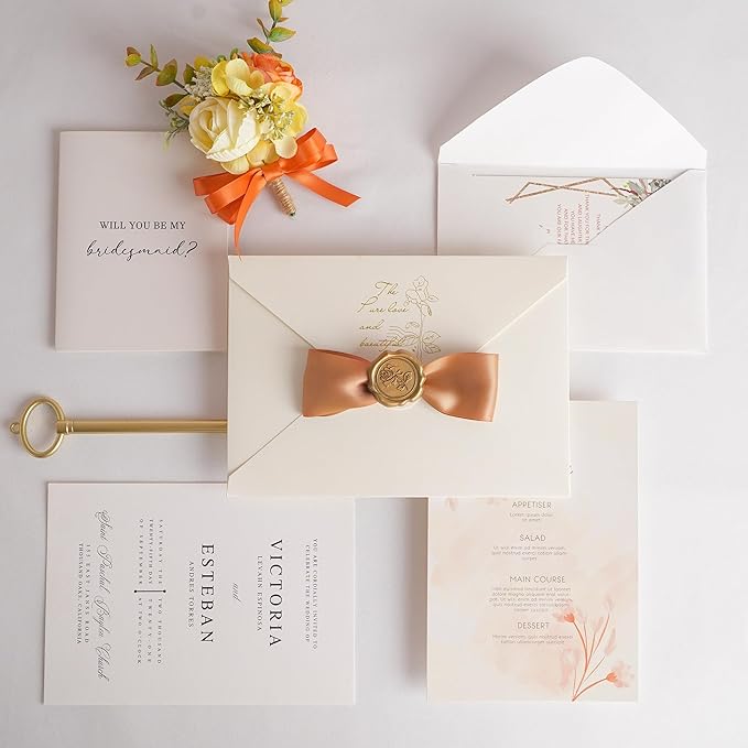 HUIHUANG Terracotta Satin Ribbon 1 Double-Faced Satin Ribbon 50 Yards Terracotta Silk Wedding Ribbon for Gift Wrapping, Flower Bouquet, Invitations, Holiday Decor, Hairs, Bows Making