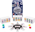 Regal Games Mexican Train Dominoes Set for Adults - Double 12 Dominoes with 91 Numbered Domino Tiles & 4 Trains - 2 or 4 Player Games & Ideal for Family Fun Game Night and Travel