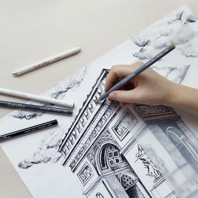 Conté à Paris 2 Count Pastel Pencils, White