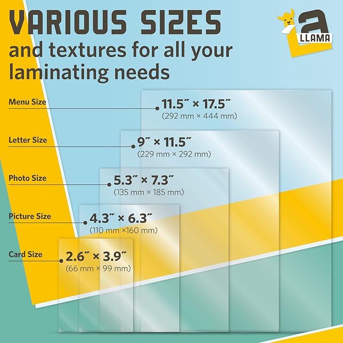 Matte Thermal Laminating Pouches, Matte Finish, 9 x 11.5 Inches 5 MIL Thickness, 30 Pack, Fitted for Letter Size Laminating Sheets 8.5 x 11