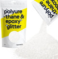 Hemway Polyurethane & Epoxy Resin Glitter 100g / 3.5oz Metallic Crystal Flake Additive for Flooring Jewelry Tumblers Glass Pigment - Fine (1/64" 0.015" 0.4mm) - White Iridescent