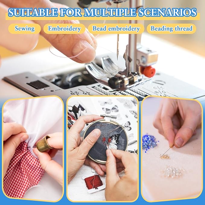 Fedmut 35PCS Needle Threaders for Hand Sewing, Sewing Machine Needle Threader Simple Thumb Shape with Clear Box for Craft Work, Sewing Machine, Embroidery Floss and Cross-Stitch - 5 Colors