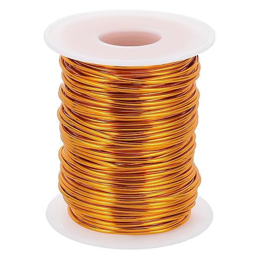 uxcell 16 Gauge / 1.5mm Anodized Aluminum Wire for Jewelry Craft Making, 102 Feet Bendable Flexible Wire for DIY Home Decor Gardening Sculpture, Gold