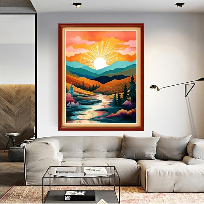 Dooxvey Cross Stitch Kit for Adult Beginners - Full Range of Cross-Stitch & Embroidery Kits - 11CT Patterns - Morning Scenery - 16x20 inch