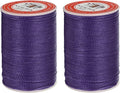 uxcell Round Leather Sewing Waxed Thread, 55m / 60 Yards Polyester Wax String, 0.80mm Wax Stitching Cord for Leather Crafts, Bookbinding, Bracelets Braided, Dark Purple, 2pcs