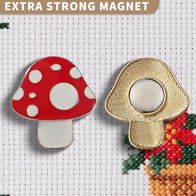 Needle Minder Magnet, Magnetic Needle Minder, Needle Minders Magnetic Cross Stitch Accessories, Magnetic Needle Holder, Life Tree, Butterfly, Cats, Owl, Heart (Mushroom)