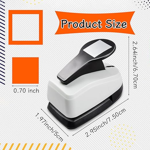 Square Punches for Paper Crafts 0.7 inch Square Hole Punch Squares Paper Punches for Crafting SquarePunch Cutter Squares Shape Hole Puncher for Scrapbooking Card Making DIY Project