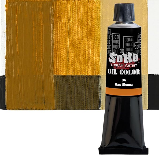 Soho Urban Artist Oil Paint - Raw Sienna, 170 ml Tube - Best Valued Oil Colors for Painting, Excellent Pigment Load