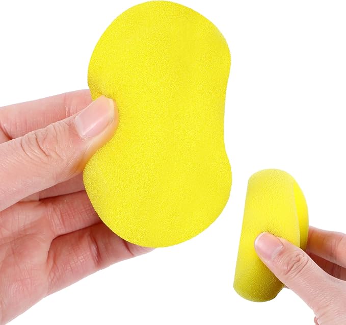 50 Pack Painting Sponge Pottery Sponges 2.9 inch Round Sponge Clay sponges for Pottery Yellow Artist Sponges for Face Painting Pottery Ceramics Art Crafts