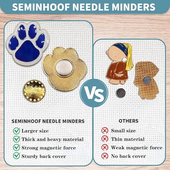 Magnetic Needle Minder Magnet Embroidery Accessories and Supplies Embroidery Needle Holder Cross Stitch Holder Needlework Supplies (Cardinal) (CatClaw)
