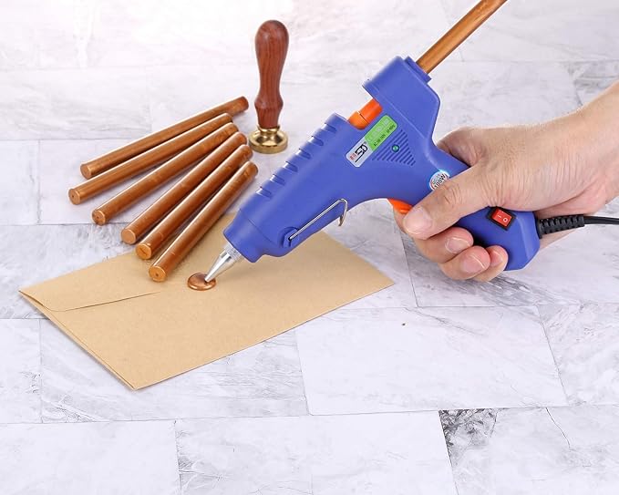 Yoption 15 Pieces Glue Gun Sealing Wax Sticks for Wax Seal Stamp, Great for Wedding Invitations, Cards, Envelopes (Copper Red Gold)