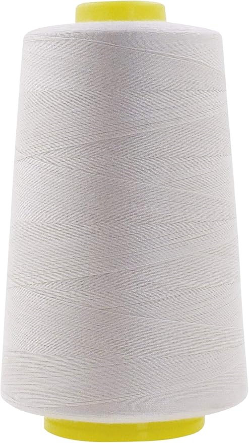 Mandala Crafts 4 Pack of Serger Threads Cones Spools - 20S/2 24000 Yards Polyester Off White Threads for Sergers Machine and Overlock Quilting Sewing Machine