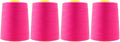 Mandala Crafts 4 Pack of Serger Threads Cones Spools - 20S/2 24000 Yards Polyester Hot Pink Threads for Sergers Machine and Overlock Quilting Sewing Machine
