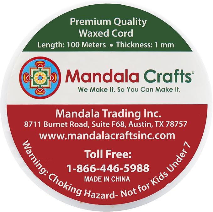 Mandala Crafts 1mm 109 Yards Mint Cotton Waxed Cord for Jewelry Making Bracelet Cord Waxed String - Beading String Thread Jewelry Cords for Necklaces String