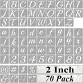 2 Inch Alphabet Letter Stencils for Painting - 70 Pack Letter and Number Stencil Templates with Signs for Painting on Wood, Reusable Cursive Letters Stencils for Chalkboard Wood Signs & Wall Art