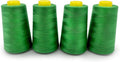 Tortoise 4 Cones of 3000 Yards Each Spool Thread for All Purpose, Serger, Overlock, Quilting, Sewing Machine - 100% Polyester - 40S/2 Green