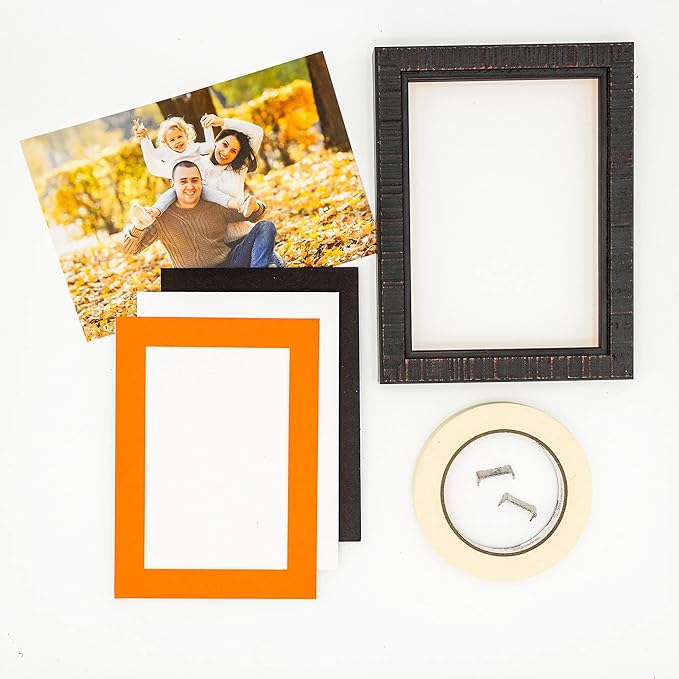 11x14 Mat for 8.5x11 Photo - Precut Orange Picture Matboard for Frames 11 x 14 Inches - Bevel Cut Matte to Display Art 8.5 x 11 Inches - Acid Free Pack of 10 MATS with Backing Boards & Clear Bags