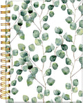 iampanda Spiral Journal Notebook,Floral Design Strong TwinWire Binding with Premium Paper for Girl Women,60 Sheets A5 College Ruled NotebookJournal,Perfect for School Office Home Gifts,Green Leaves
