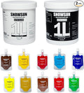 SNOWSUN Large Bulk Acrylic Paint Set,12 Color Heavy Acrylic Paints, Black & Titanium White1 L /42.4 oz Each, and 25ml*10 Pouch Small Set, Rich Pigments, Gloss Non-Toxic Thick Art Paints for Multi-Surface Canvas Wood Ceramic Fabric Wall- Ideal for Artis...