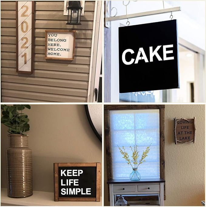 Alphabet Letter and Number Stencils 4 Inch - 40 Pack Letters and Numbers Stencil Templates with Signs for Painting on Wood, Reusable Number and Letter Stencils for Chalkboard Signs & Wood Wall Art