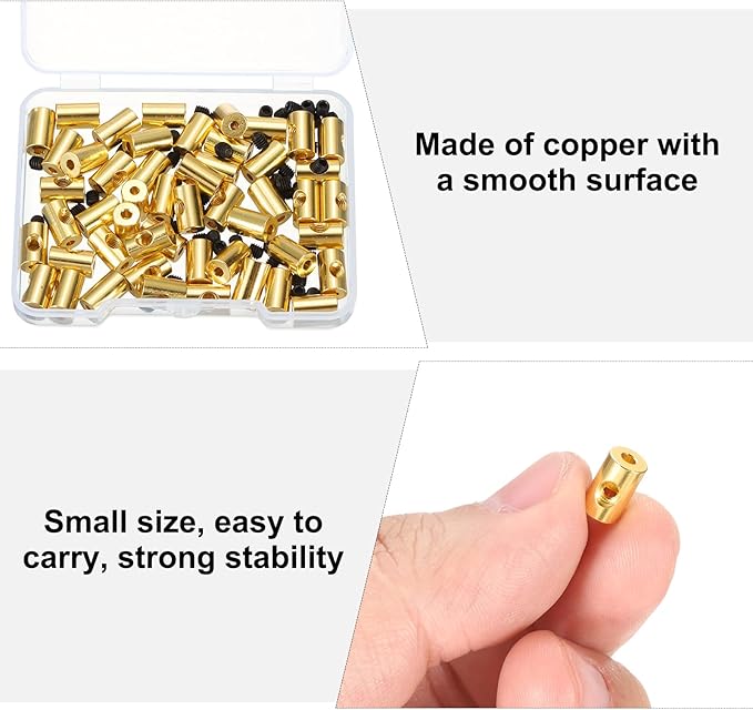 MECCANIXITY 50 Pcs Metal Locking Pin Backs, Locking Pin Keepers Clasp 9mm(H) with 4 Wrench Replacement in Storage Case for Badge, Brooch, Gold Tone