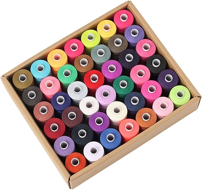Simthread All Purpose Sewing Thread, 42 Spool Assorted 1000 Yards Polyester Threads for Sewing, Handy Polyester Sewing Threads for Sewing Machine - 42 Colors