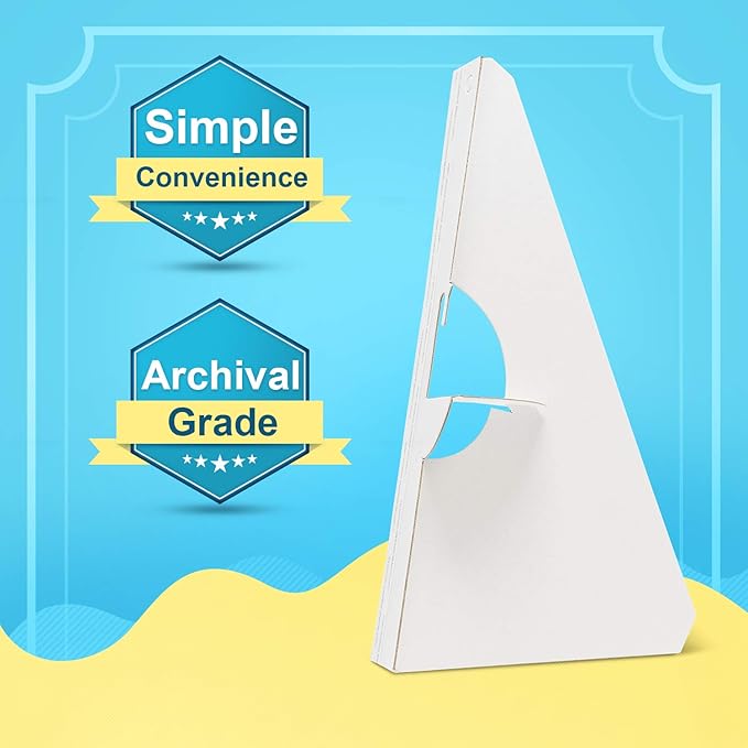Golden State Art, 15 Inch Self Stick Easel Back, Cardboard Stand, Single Wing, Archival Quality, Display Posters Pictures Brochures, Easy and Fast Application (Pack of 50) White, Made in USA