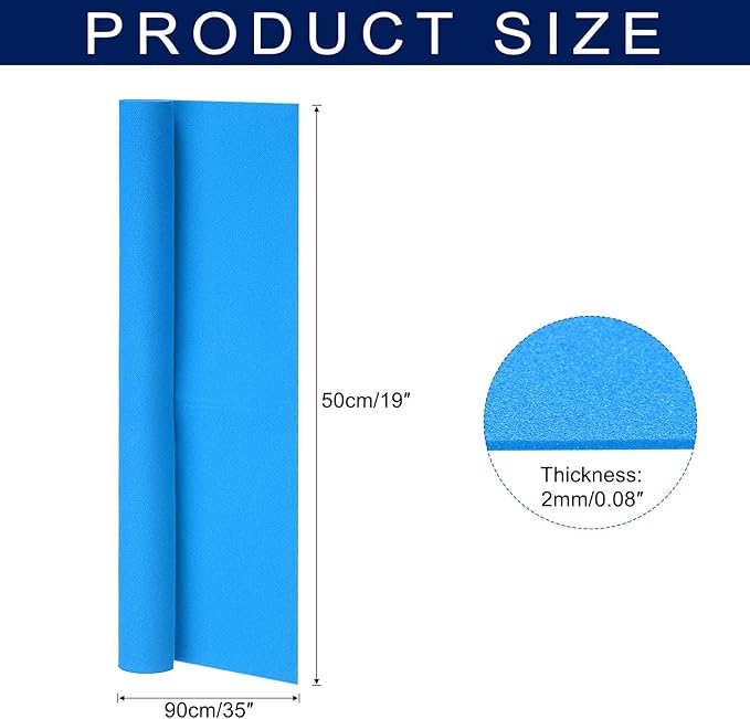MECCANIXITY Foam Sheets Crafts 35x19 Inch 2mm EVA Craft Foam Paper Foam Sheets for Crafts Projects DIY Cosplay Modeling, Lake Blue
