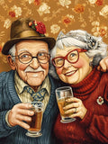 Moohue 14ct Counted Stamped Cross Stitch Kits for Adults Couple Printed Cross Stitch Patterns Art Crafts Cross Stitch Supplies (Couple)