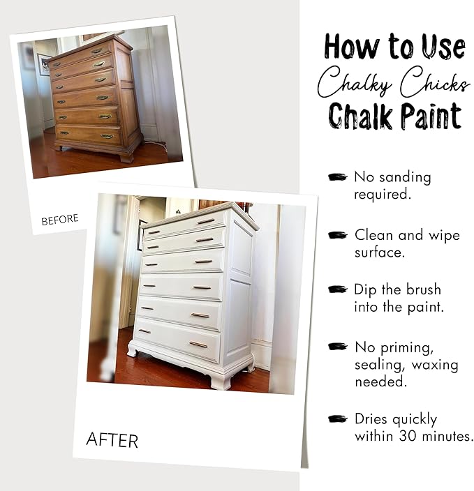 Chalky Chicks All-in-One Chalk Paint for Furniture or Cabinet - 4 Fl Oz - Matte Finish Wintergreen (Mint) for Metal, Wood Furniture Paint - No Sanding All-in-One for Home Decor & Crafts, USA Made