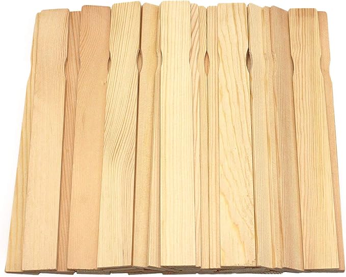 Wooden Paint Stir Sticks - Rewiss 10 Inch Paint Sticks Stirrers for Paddles Resin or Wood Craft Sticks, Garden and Library Markers(Pack of 50)