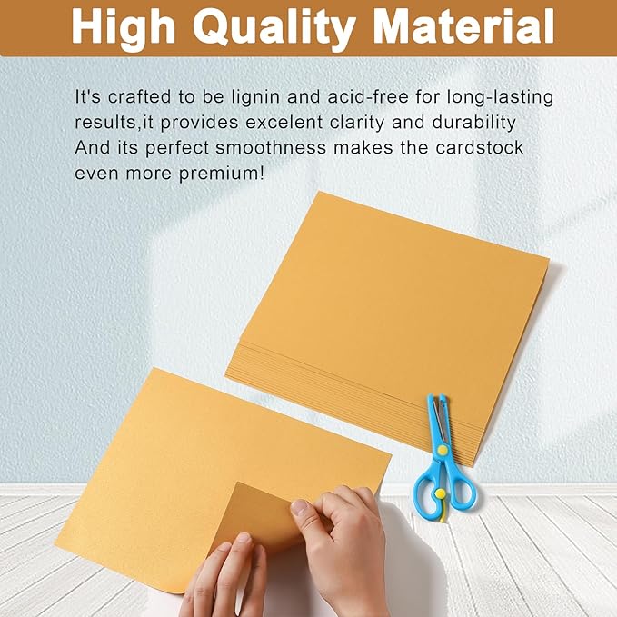 40 Sheets Gold Shimmer Cardstock 8.5 x 11 Certificate Paper, 75lb Craft Paper Card Stock for Cards Making, Birthday Decorations, Wedding Invitations, Greeting Cards