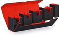 Card Deck Box with Dice Tray for MTG, 5 in 1 Card Deck Case Holds 800+ Unsleeved Cards, Strong Magnet Organizer Compatible with Yugioh TCG Sports Cards (Black Red)