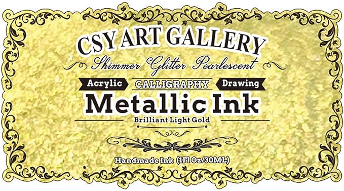 CSY Art Gallery Metallic Acrylic Ink (Brilliant Light Gold)