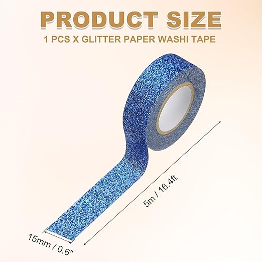 PATIKIL 1 Roll Glitter Paper Washi Tape, Washi Decorative Tape for Crafts, Navy