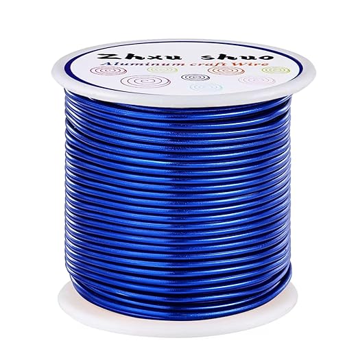 12 Gauge(2mm) Aluminum Wire 35 Yards Anodized Metal Wire for Bonsai Armature Crafting Sculpting Jewelry Craft Making Beading Floral (Blue, 12 Gauge)