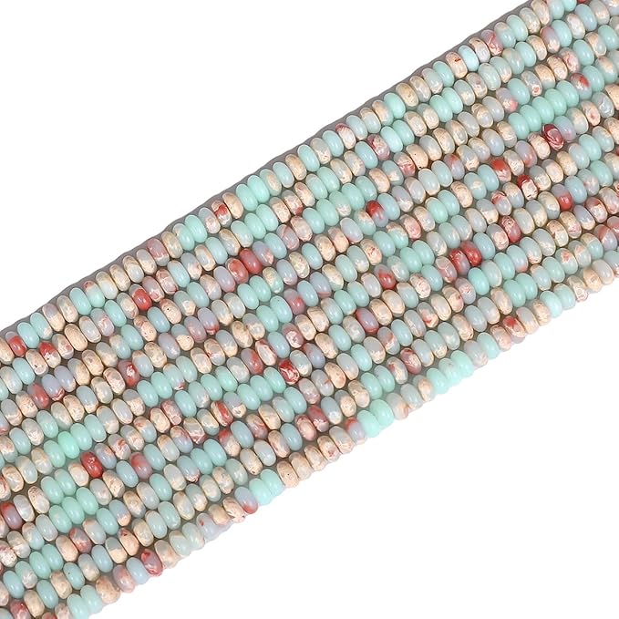 Natural Shoushan Disk Stone Beads 4x2mm 160pcs Rondelle Loose Semi Gemstone Beads for Jewelry Making Design