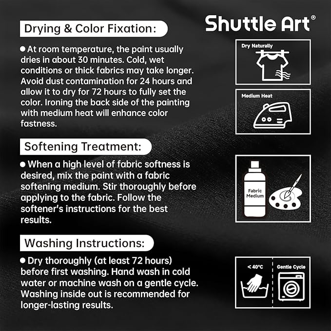 Shuttle Art White Fabric Paint, 33.8 oz(1000 ml) Large Bottle with Pump, Permanent Fabric Paint for Furniture, Sofa, Cushions, Clothes, Soft Non-Toxic Textile Paint for Color Changing, Renewal & Art Creations