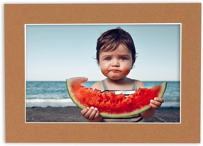 11x14 Mat for 8.5x11 Photo - Precut Aged Oak Brown Picture Matboard for Frames 11 x 14 Inches - Bevel Cut to Display Art 8.5 x 11 Inches - Acid Free Pack of 25 MATS with Backing Boards & Clear Bags
