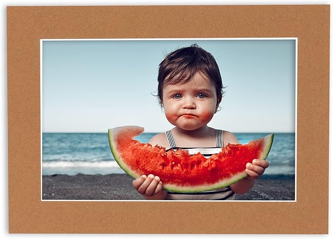 6x8 Mat for 8x10 Frame - Precut Mat Board Acid-Free Show Kit with Backing Board, and Clear Bags Brown 6x8 Photo Matte Made to Fit a 8x10 Picture Frame Matboard for Framing, Pack of 1 Mat