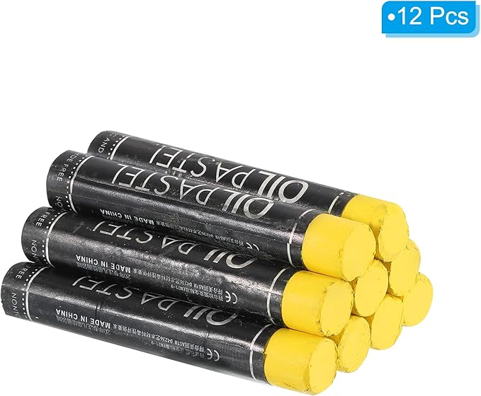 PATIKIL Yellow Oil Pastels, 12Pcs Soft Oil Crayons Creamy Pastels Stick Art Supplies for Art Painting Drawing Blending Graffiti for Artists Beginners