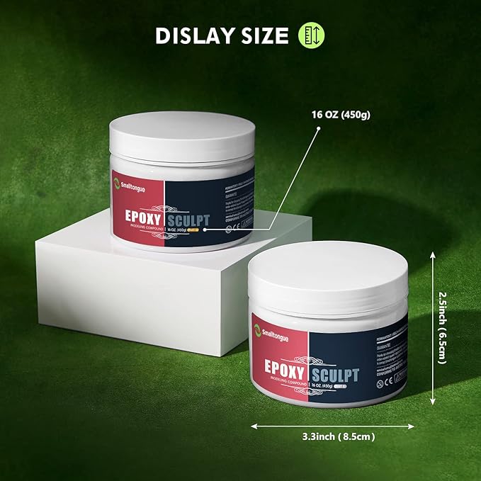 Smalltongue AB Epoxy Sculpt Clay, White 2 Part Modeling Compound (A & B) 4 Pound, Epoxy Sculpture Modeling Paste Clay, for Modeling, Repair, Fill Up Retrofit and Sculpture, White