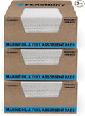 FLASHDRY Marine Oil & Fuel Spill Absorbent Pads - 17.5” x 13.5”, Water Repellent, Effective Spill Control, Marine Protection, High-Performance, Eco-Friendly, Tear Resistant - 300 Pads in Total