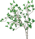 Ollain 43" Artificial Greenery Stems Plants Faux Leaf Green Eucalytus Branches Ficus Twig Fern Fake Green Bushes Shrubs for Home Party Wedding Decoration (2 Pack)