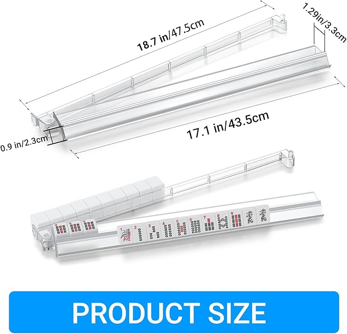 4 PCS Clear Acrylic American Majiang Tile Racks with Pushers,Mahjong All-in-One Tile Rack & Pusher, Modern American Mahjong Tile Racks